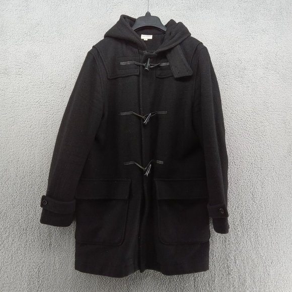 Club Monaco Jackets & Blazers - Club Monaco Coat Womens Medium Black Heavyweight Hooded Wool Zip Up Winter